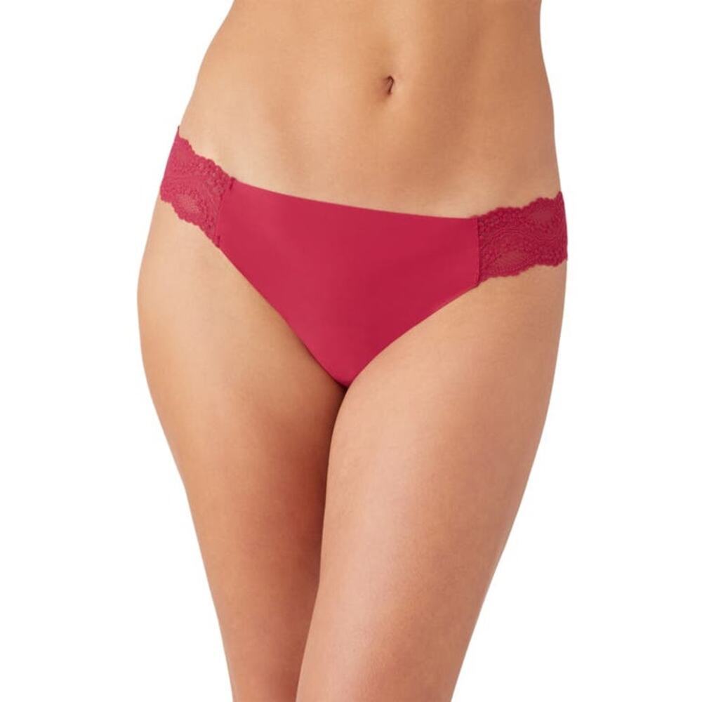 B.tempt'd by Wacoal B.bare Lace-Panel Thong 976267 Persian Red Size Medium
